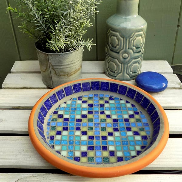 Moroccan Pool Mosaic Garden Bird Bath