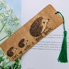 Cute hedgehogs, wooden bookmark,  pyrography, gift for a nature lover  