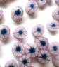 Pink flower murrini made with Bullseye 90coe glass