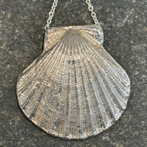 Hand Made Fine Silver Scallop Shell Pendant
