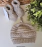 Designer Luxury Merino Wool Baby Hat & Booties Set 0-3 months size