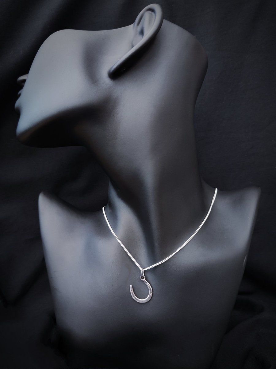 Unique sterling silver horseshoe pendant