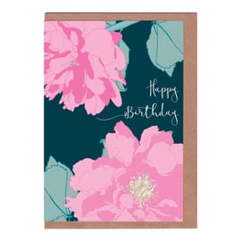 Happy Birthday, Peony, Illustrated Greetings Card