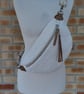 Sherpa fleece bum bag crossbody bag cream faux sheepskin fleece sling bag - Image 2