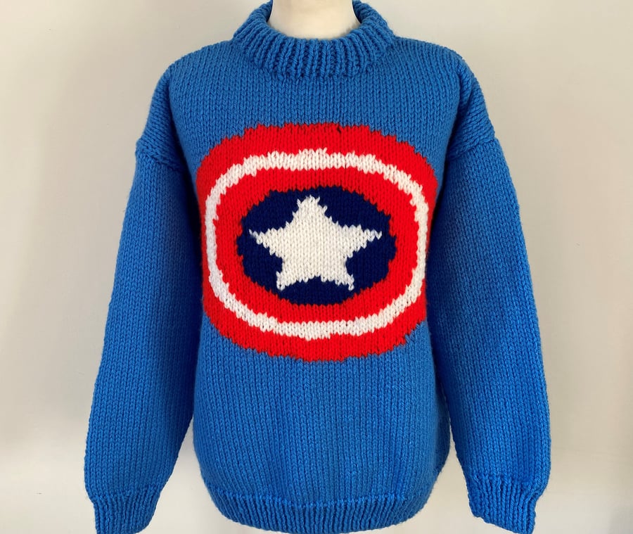 Hand Knitted Captain America Sweater
