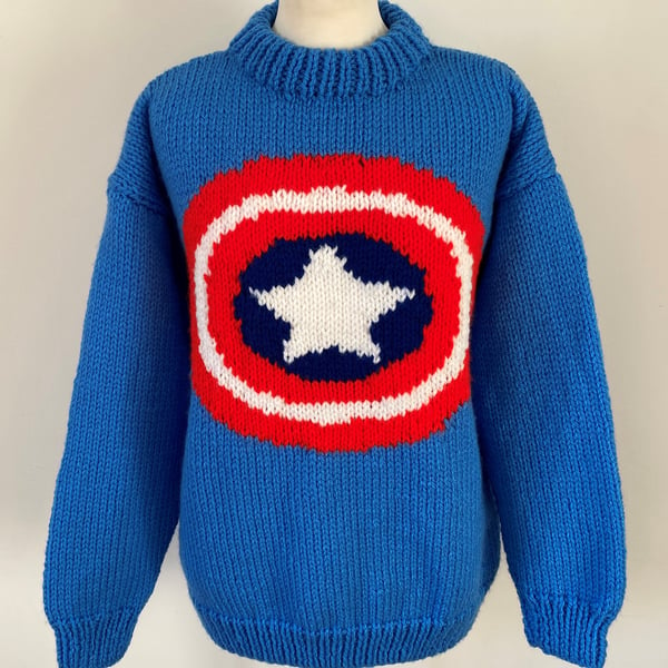 Hand Knitted Captain America Sweater