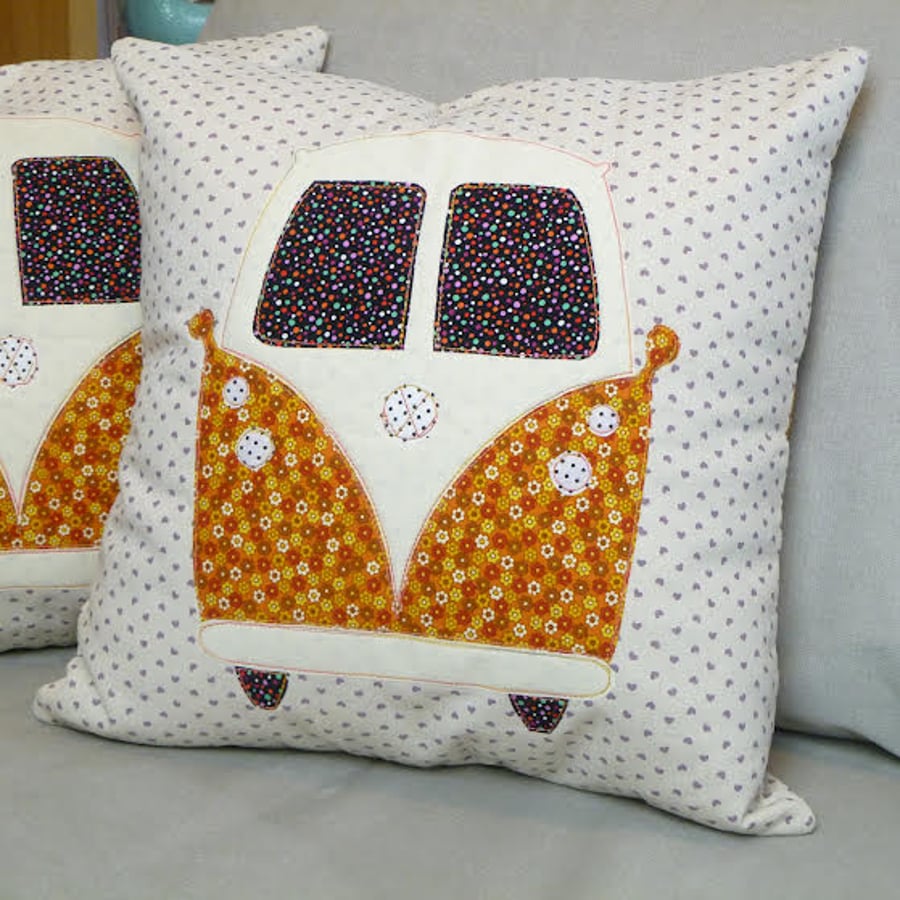 Retro style camper van cushion cover