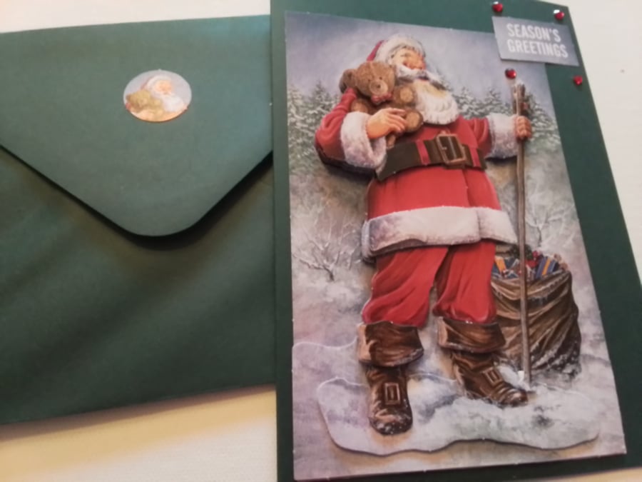 Christmas card. Layered card. Santa. Ref 291