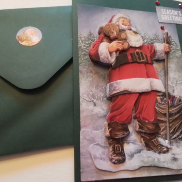 Christmas card. Layered card. Santa. Ref 291
