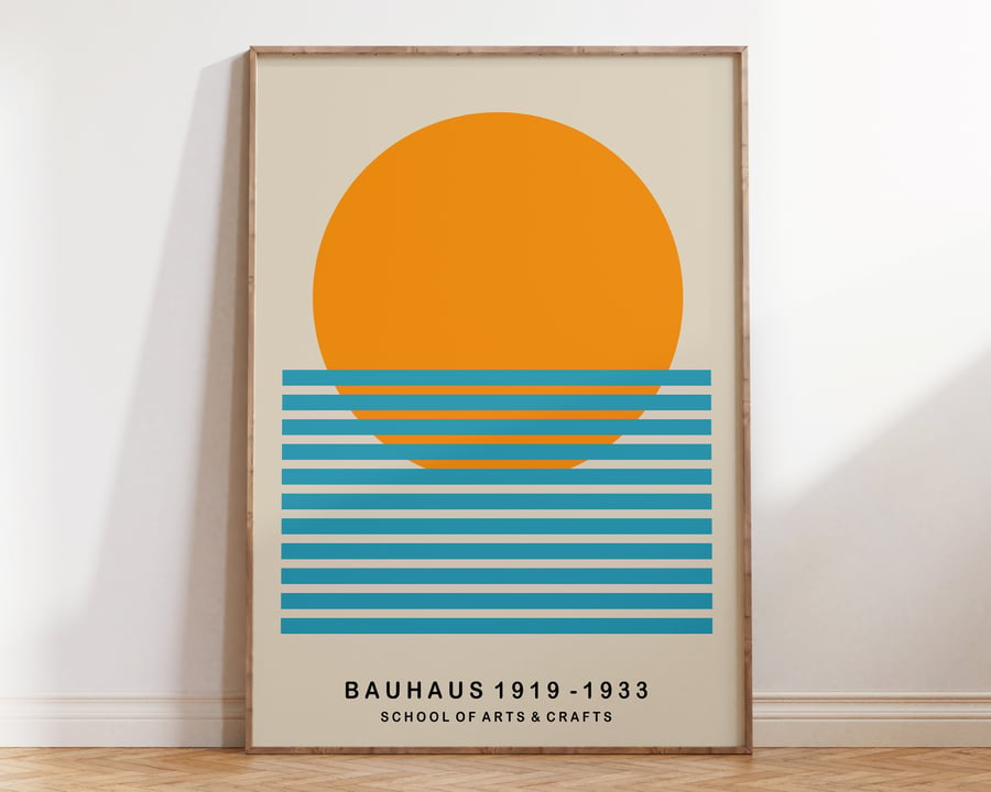 Bauhaus Mid Century Sun Poster A73