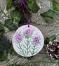 Summer Seconds Thistle hand-painted log slice Christmas decoration 