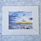 Sunset Over Morecambe Bay: Coloured Pencil Art Print