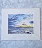 Sunset Over Morecambe Bay: Coloured Pencil Art Print