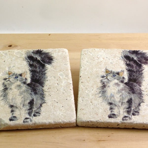 Marble 'Cat' Coasters