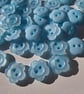 50 x Blue Acrylic 15mm Flower 2 Hole Buttons