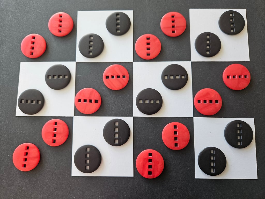 Art Decco Style Pearlised Decorative Button 23mm 7 8" RED & BLACK