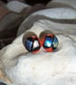 Multicoloured glass stud earrings - Image 1
