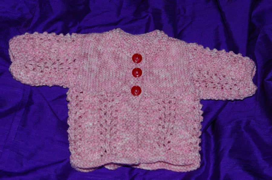 Baby Jacket  Knitted in Pinks 