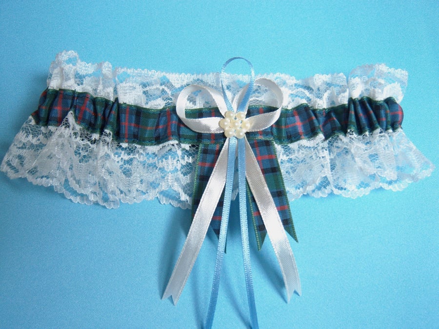 Flower of Scotland tartan wedding bridal garter