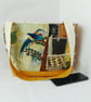 Patchwork velvet shoulder bag with 2 straps and zip fastening - Image 1