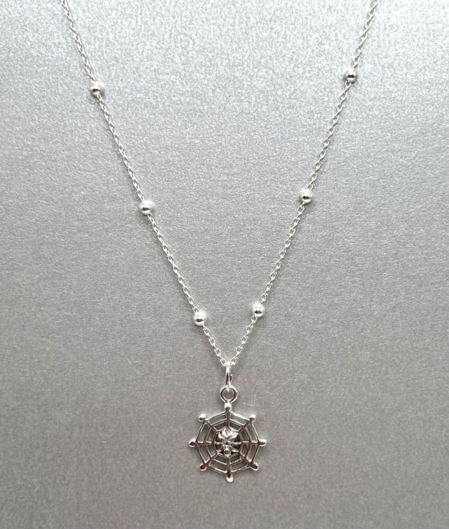 Sterling Silver Spiders Web Necklace