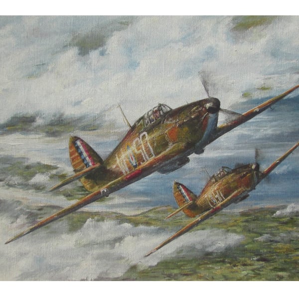 HAWKER HURRICANE Art Print- Original Battle of Britain Artwork- Aviation Gift  