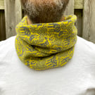 Merino lambswool donkey cowl (piccalilli and mid grey)