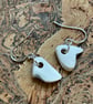 Handmade Ceramic Earrings One of a Kind Sterling Silver Eco Friendly Gifts - Image 3