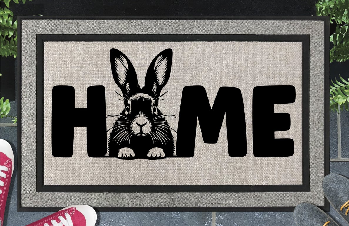 Rabbit Door Mat No.1 - All Weather - Rabbit Welcome Mat - 45x70cm 
