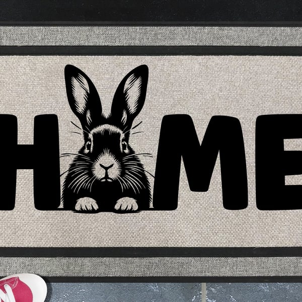 Rabbit Door Mat No.1 - All Weather - Rabbit Welcome Mat - 45x70cm 