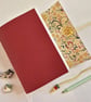 Red Leather Journal, Notebook or Sketchbook, with Renaissance Lining
