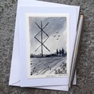 Protection. Wicca Symbol Sigil Rune Handpainted Card