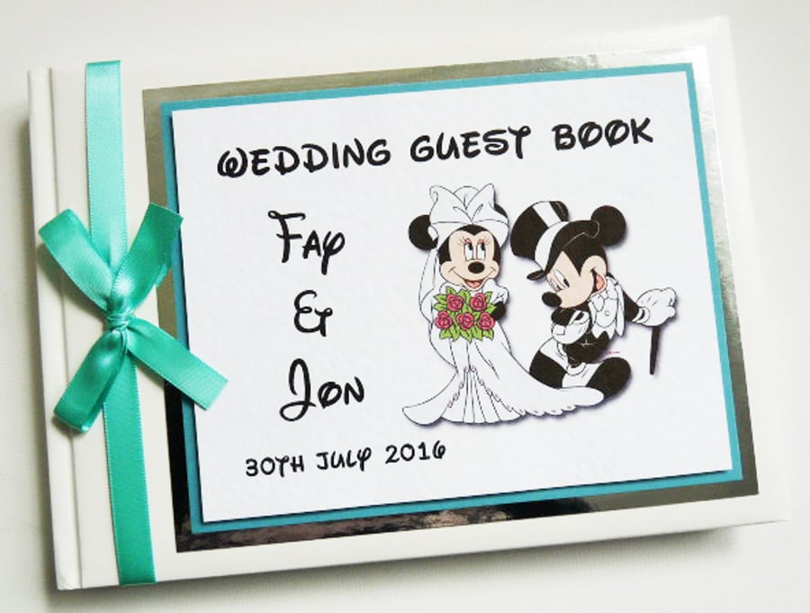 Personalised  Mickey and Minnie wedding guest book