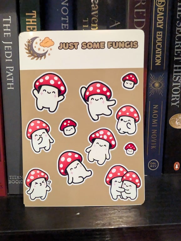 Just Some Fungis' Mushroom Sticker Sheet - Cute Cottagecore Planner Stickers