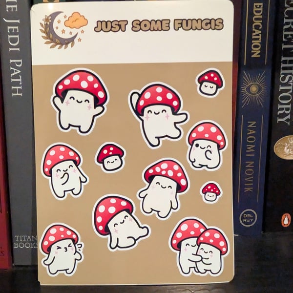 Just Some Fungis' Mushroom Sticker Sheet - Cute Cottagecore Planner Stickers