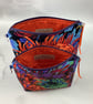 Floral makeup bag, Chrysanthemum zip bag, 2 size options, Handmade - Image 10