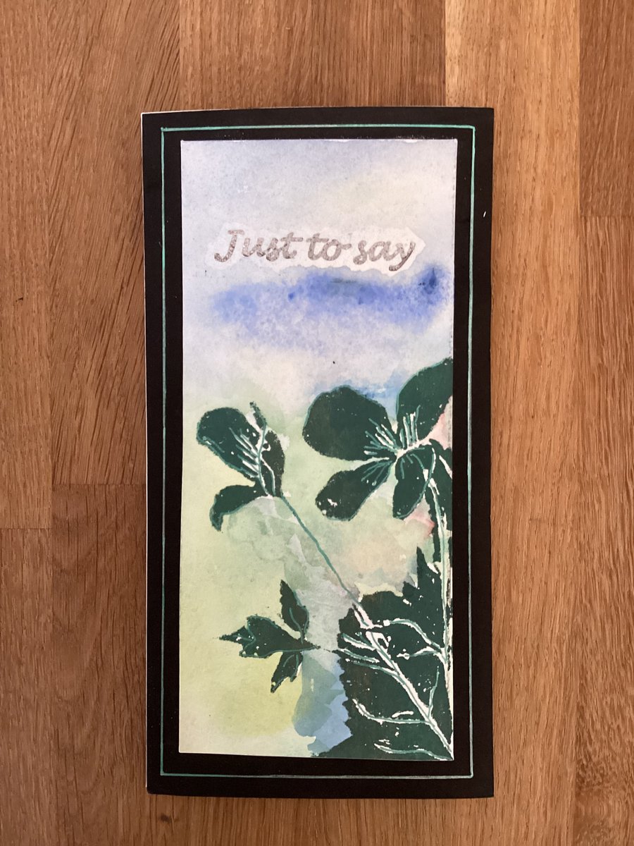 Handmade flower and leaf design card