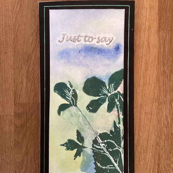 Handmade flower and leaf design card