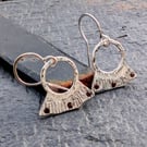 STERLING SILVER Garnet Earrings, Handmade Urban Jewellery