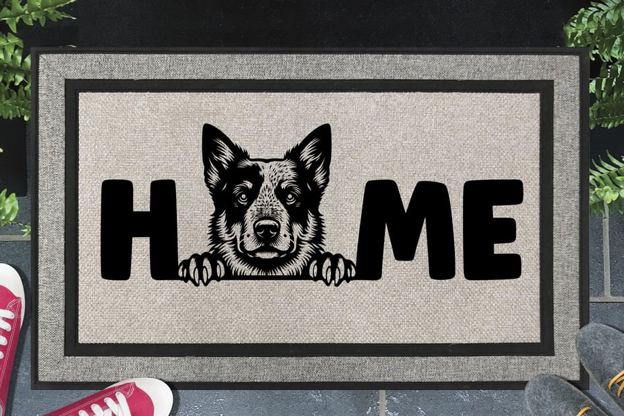 Australian Cattle Dog Home Door Mat No.2 - All Weather Welcome Mat - 45x70cm 