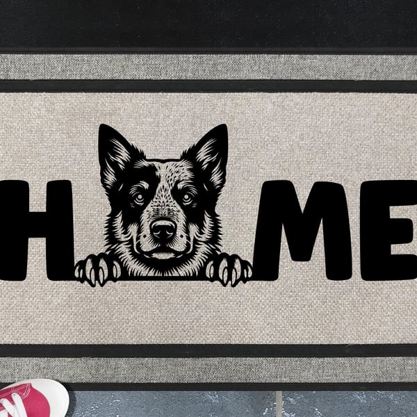 Australian Cattle Dog Home Door Mat No.2 - All Weather Welcome Mat - 45x70cm 