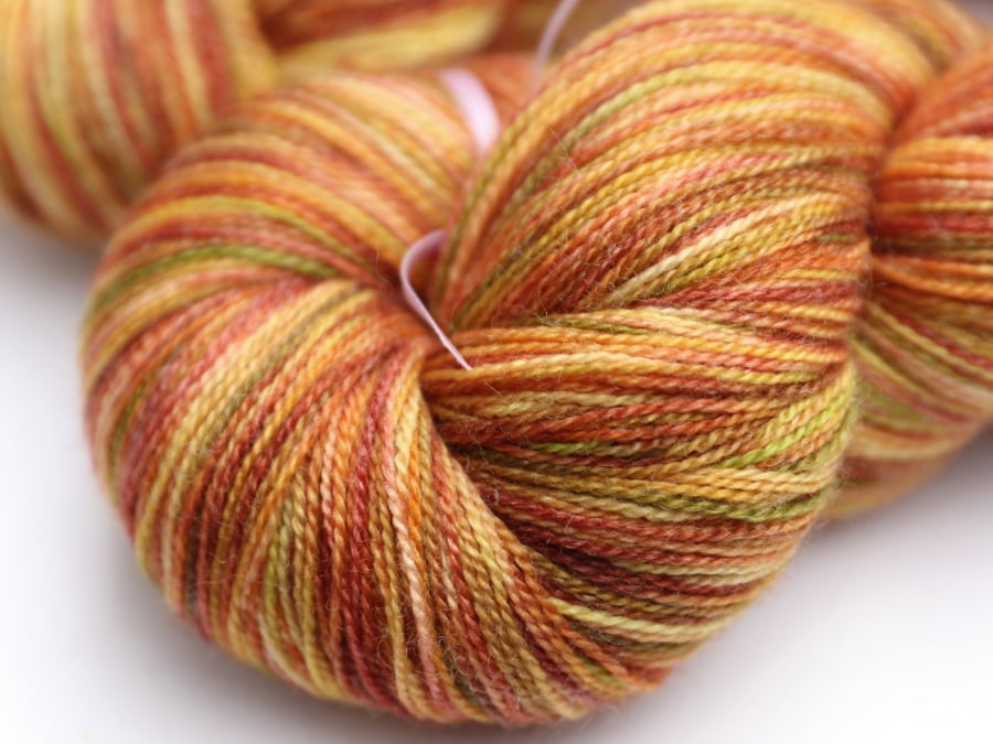 Winter Squash - Superwash merino, bamboo laceweight yarn