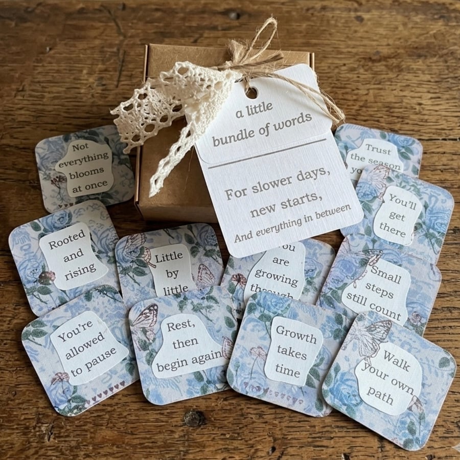 Mini Keepsake Cards Gift Box. Gentle Reminder Cards. Handmade Affirmation Set 