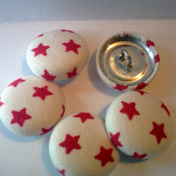 Tilda Fabric Covered Buttons Little Red Star
