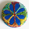 Buttons 1 inch button Hand Dyed Silks and Cottons Free Machine Embroidery Button