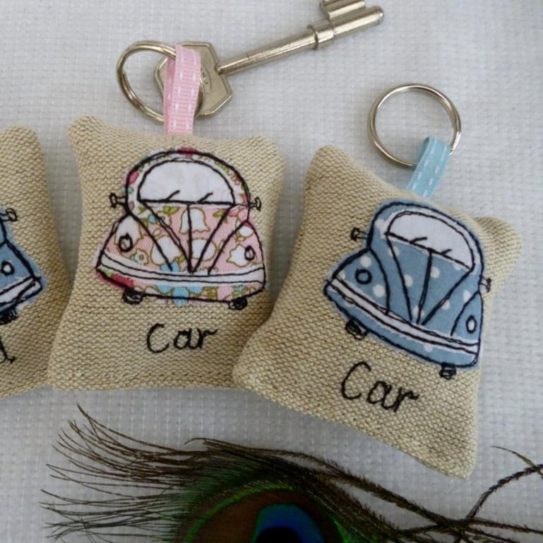 Custom Car Keyring with optional Lavender Scent - Choice of colour