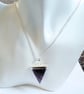 Amethyst Triangle Pendant Silver Plated 18 Inch Necklace - Image 4