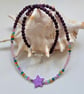 Boho Mother of Pearl Star & Seed Bead Multicoloured Necklace  - Image 3