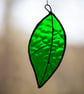 Green leaf stained glass suncatcher - Image 2