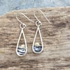 Silver sun rising over the sea or mountain earrings